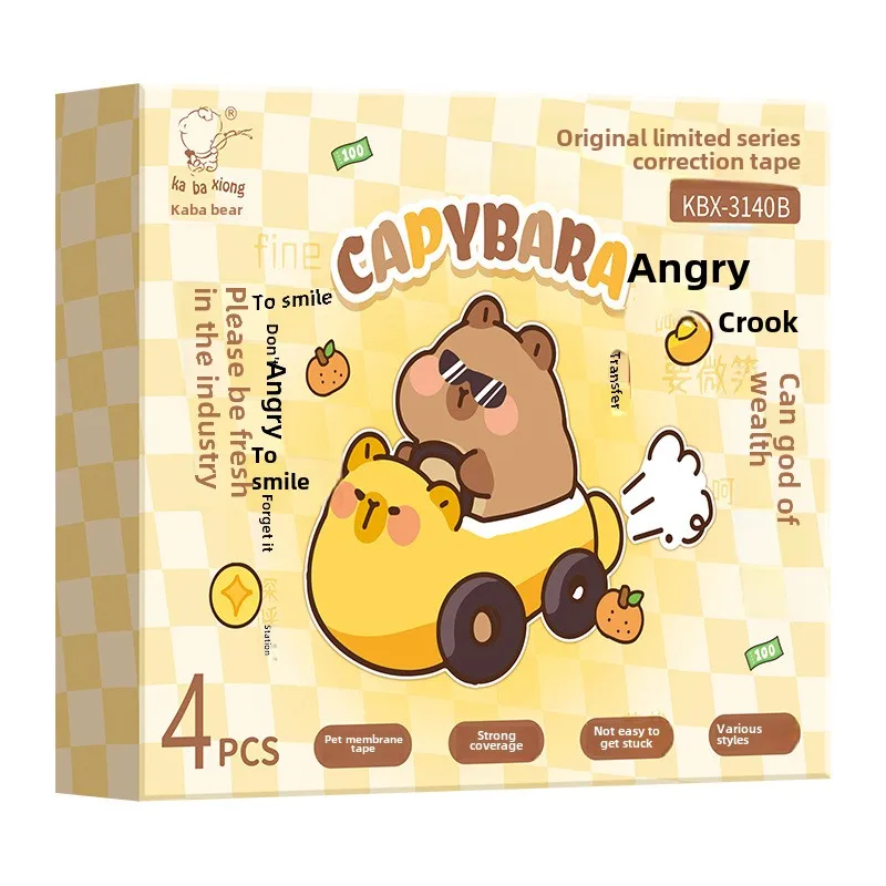 Kawaii Aesthetic Stationery Back To School Supplies Capybara Correction Tape Corrector School Accessories Equipment Cute Things