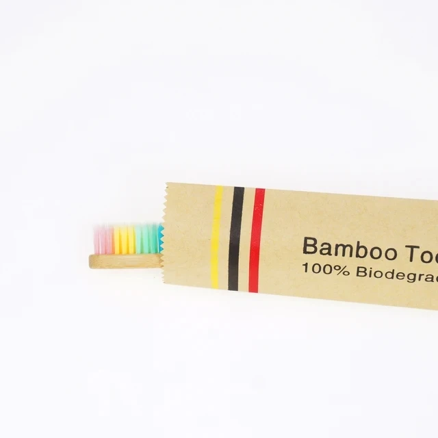 Eco-Friendly Children's Bamboo Toothbrush Set with Soft Bristles - Pack of 10