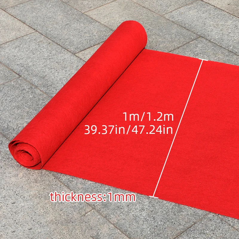 8M Red Rug Stepping Blanket Exhibition Travel Wedding Pad Carpet Aisle Corridor Stairs Indoor Outdoor Mesa Thickness:1.0mm
