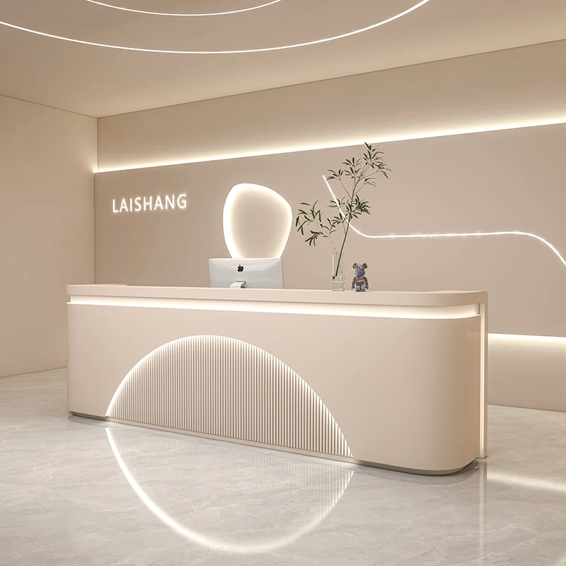 Modern Reception Desks LuxuriousCommercial Receptionist Waiting Reception Desks Comptoir De Caisse Boutique Office Furniture