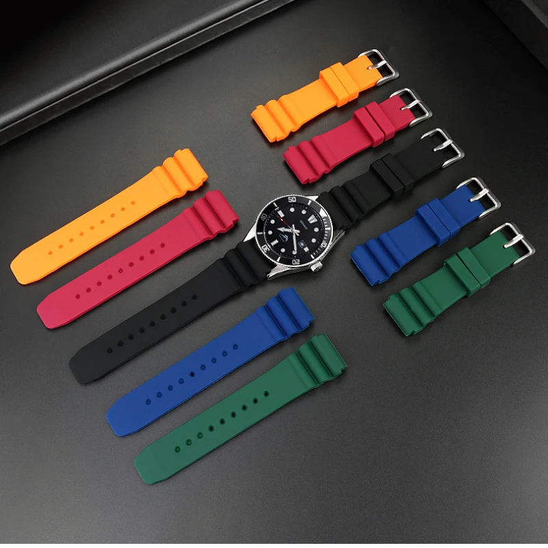 Silicone strap 22mm For CASIO swordfish diving watch MDV 106 MDV 107 MTP VD01D efr 303l