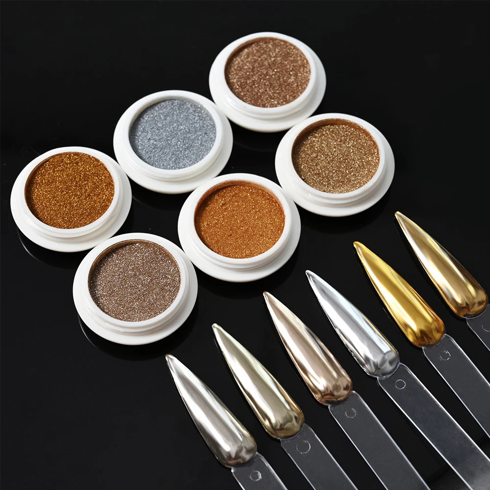 Nail Powder Set 6Pcs Metallic Effect Magic Mirror Glitter