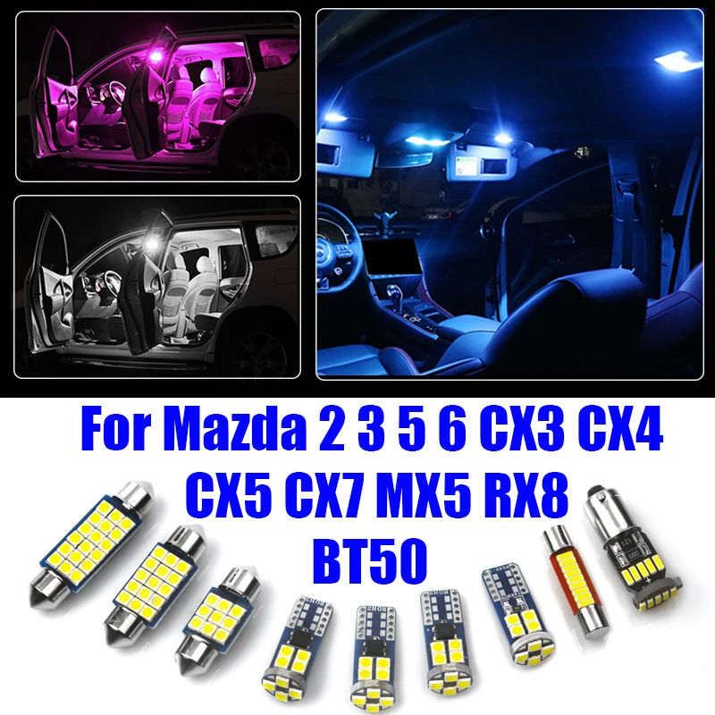 

For Mazda 2 3 5 6 BK BL BM BP GG GH GJ GL CX3 CX4 CX5 CX-5 CX7 MX5 RX8 BT50 2003- 2019 2020 2021 2022 Car LED Lights Accessories