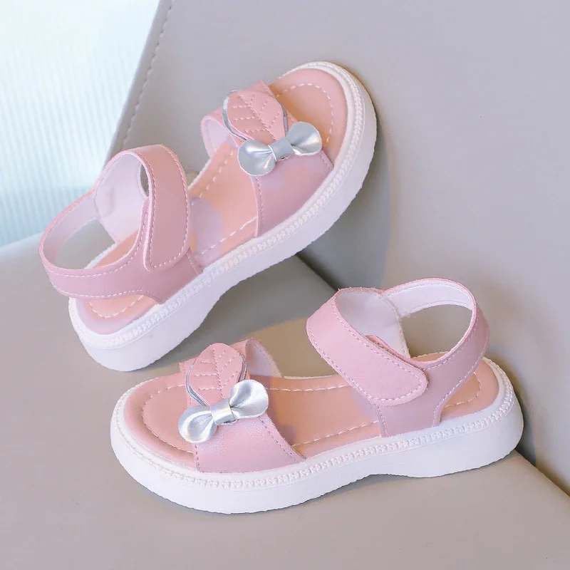 Sandali da principessa per ragazze con foglie moda per bambini scarpe da spiaggia estive scarpe causali per bambini semplice piattaforma Hook & Loop Breatheable