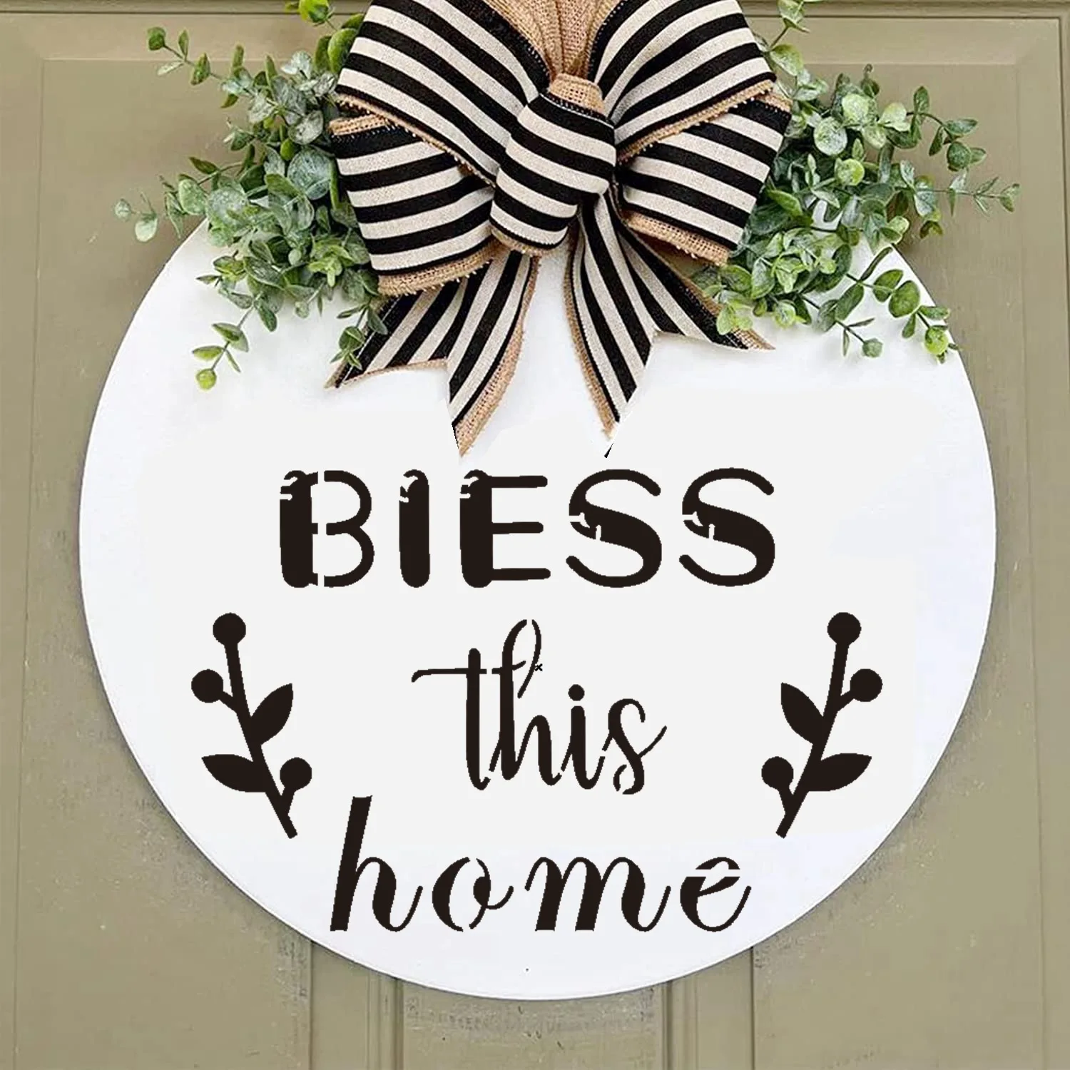 9Pcs/Lot 30cm Round Welcome Words DIY Layering Stencils Wall Painting Scrapbook Coloring Embossing Album Decorative Template