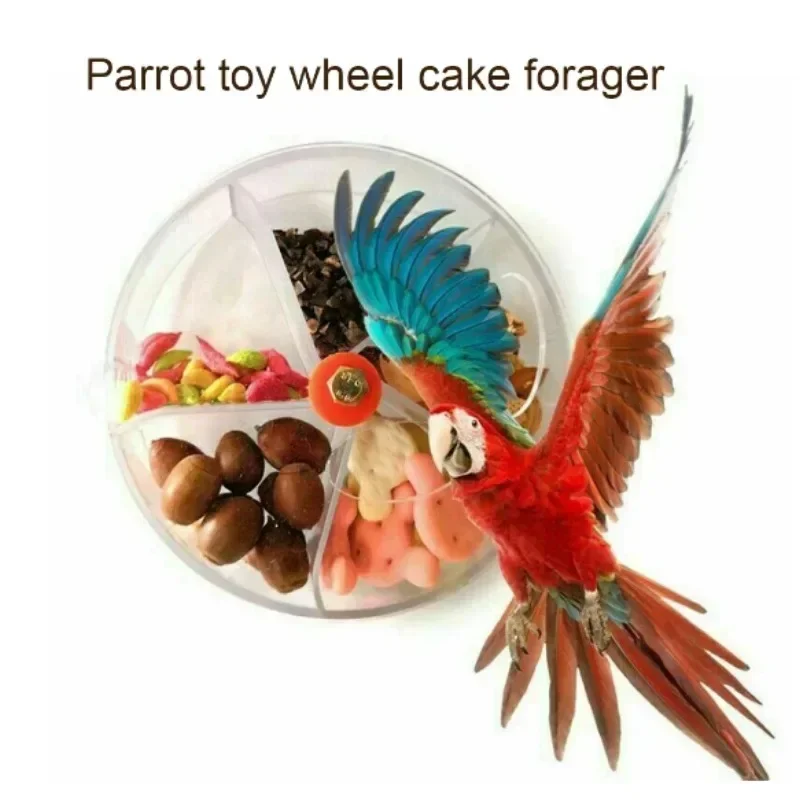 Parrot Gnawing Toy Bird Toy Wheel Cake Foraging Food Interactive Feeding Foraging Ball Grid Food Box Parrot Toys parrot toy bird toy