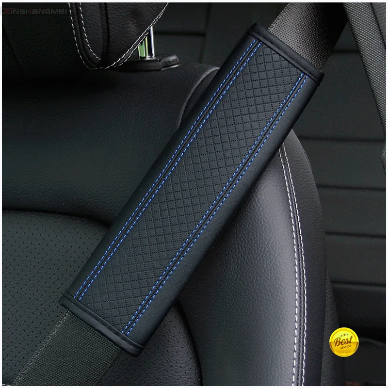 thumbnail image 1 of Accesorios de cuero de PU para el cinturón de seguridad del automóvil Funda de seguridad para el hombro Protección transpirable Almohadilla acolchada para el cinturón de seguridad Accesorios para el i, 1 of 5
