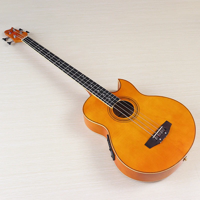 43 Inch 4 Strings Electric Acoustic Bass Cutaway Design Folk Guitar With Flaw With EQ Bag electric bass guitar