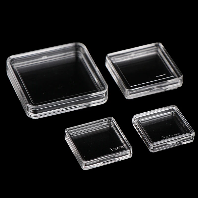Plastic Protector Containers 10PCS 8mm 20mm 25mm 36mm Square Clear Plastic Protector Containers Case For Token Board Game Holder Boxes Cards Collection