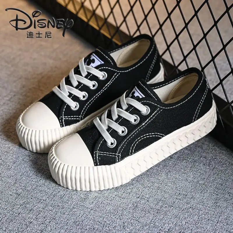 Mickey Children\'s Shoes Children\'s Low-top Canvas Shoes 2024 Spring And Autumn New Korean Version Of Campus Wind Soft-soled Casu