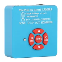 4K 1080P 60FPS 55MP HDMI USB Video Lab Microscope Camera C-Mount Lens LED Ring Light For PCB Mobile Repair Soldering 1