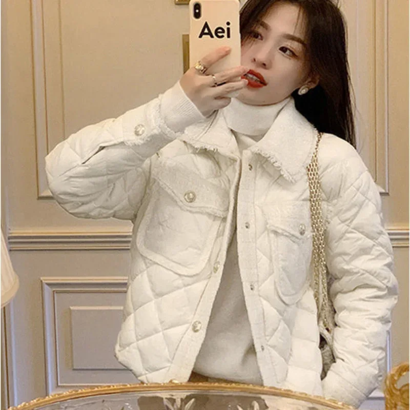 

Short Thick Padding Woman Coat Jackets for Women Duck Down Cropped White Quilted Padded Cheap Clothes Korean Popular Winter 2023