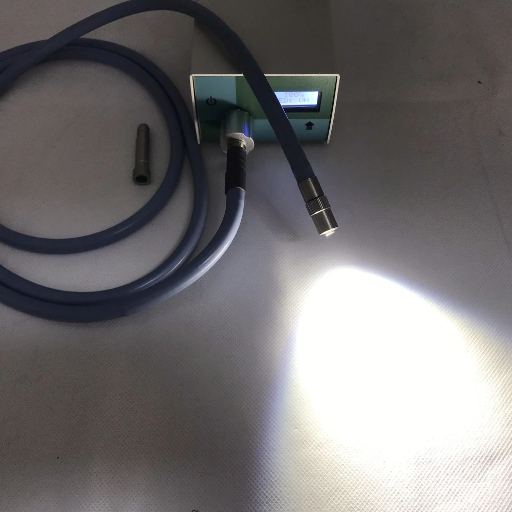 100W Mini Medical Portable Cold LED Light Source With 2.5m Fiber Optic Cable Fit For ENT/Endoscopy/Laparoscopy