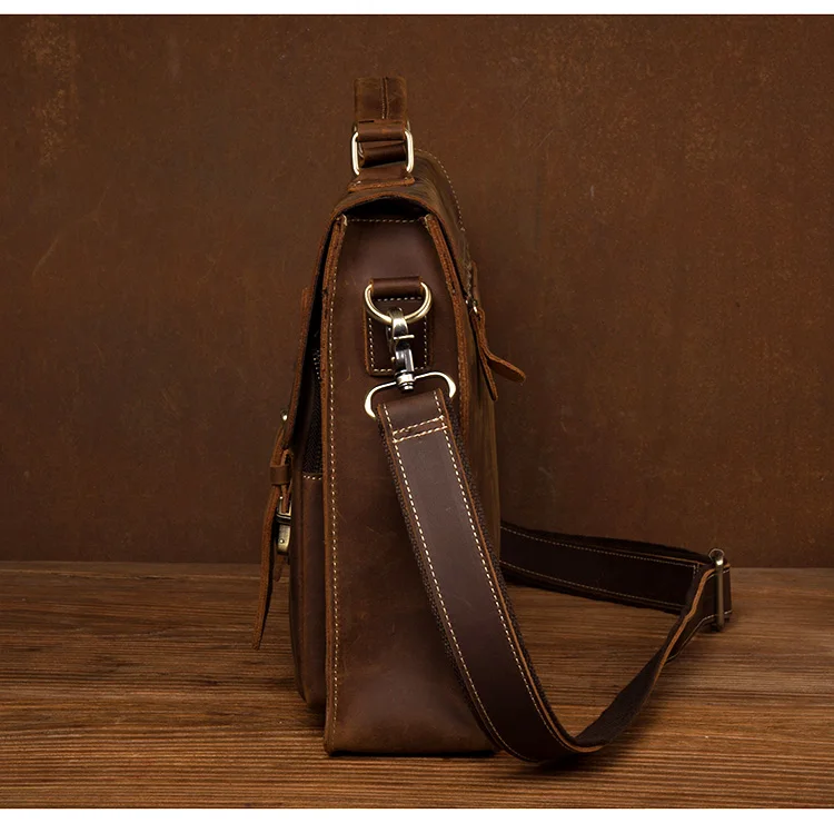 Distressed Brown Laptop Shoulder Bag Briefcase