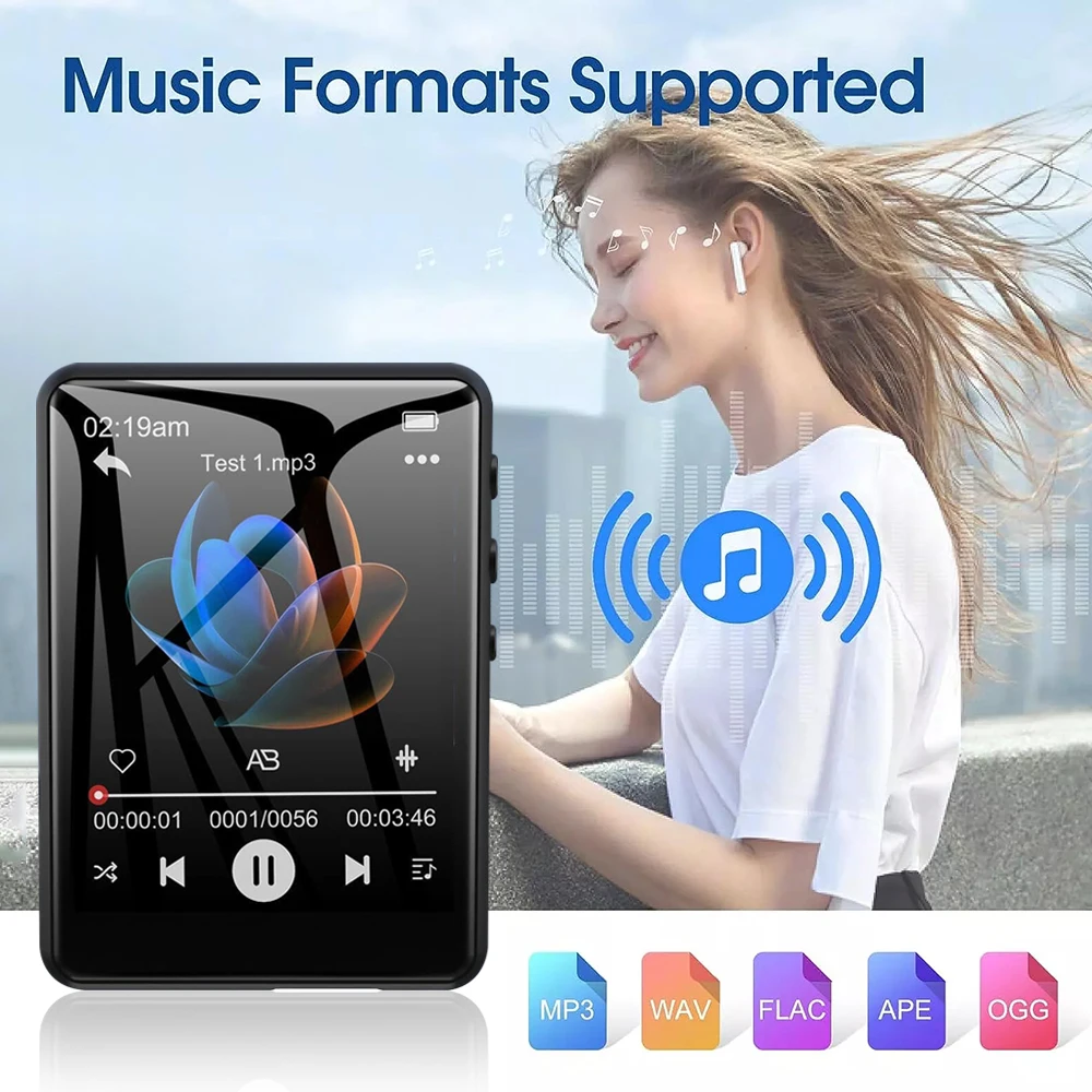 Bluetooth 5.4 HiFi MP3 Player 2.4-inch Touchscreen Walkman with Camera Can Take Pictures with Speaker/FM /Recorder/eBooks