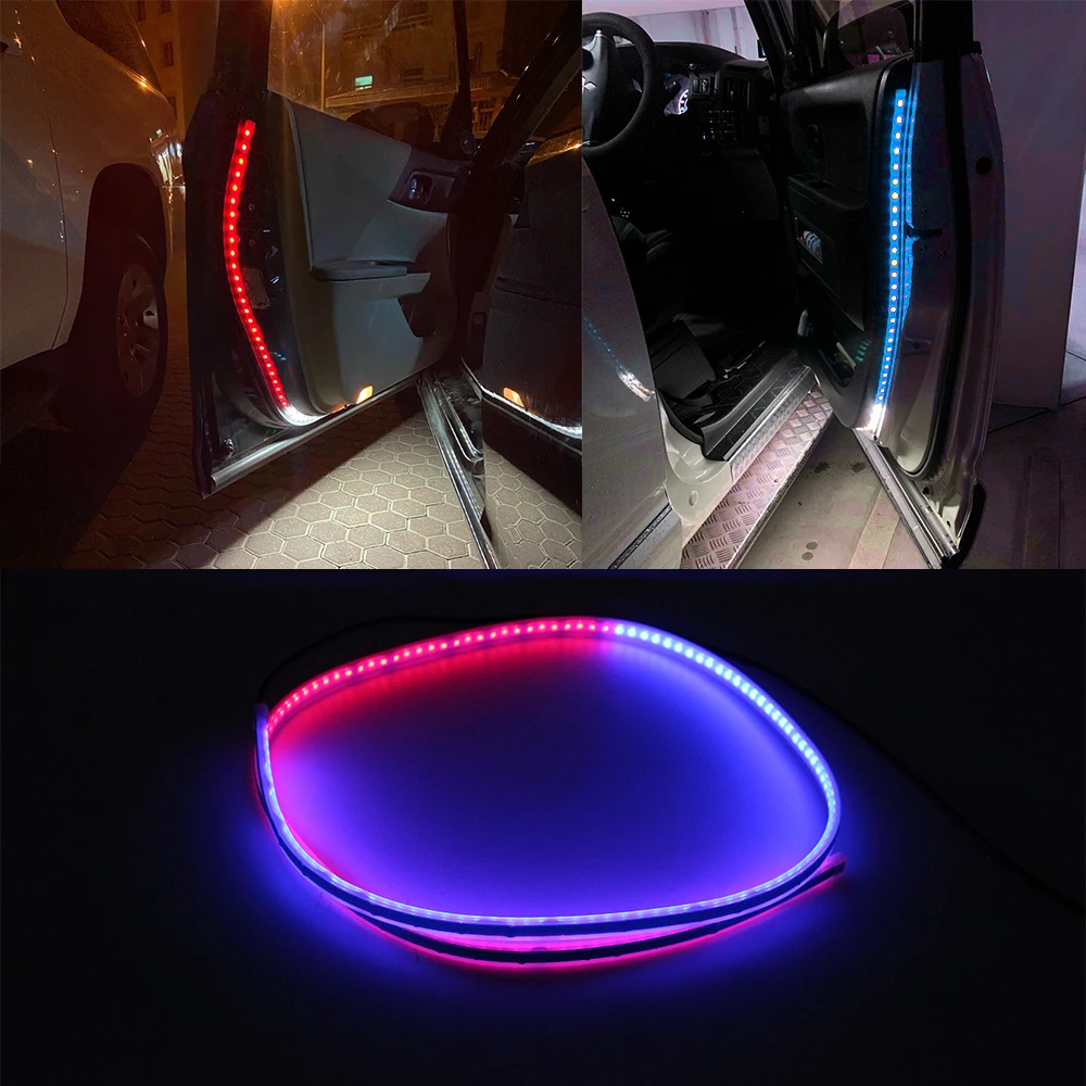168 LED Light Strip 1.2m 12V Car Door Warning Light Tail Light Car