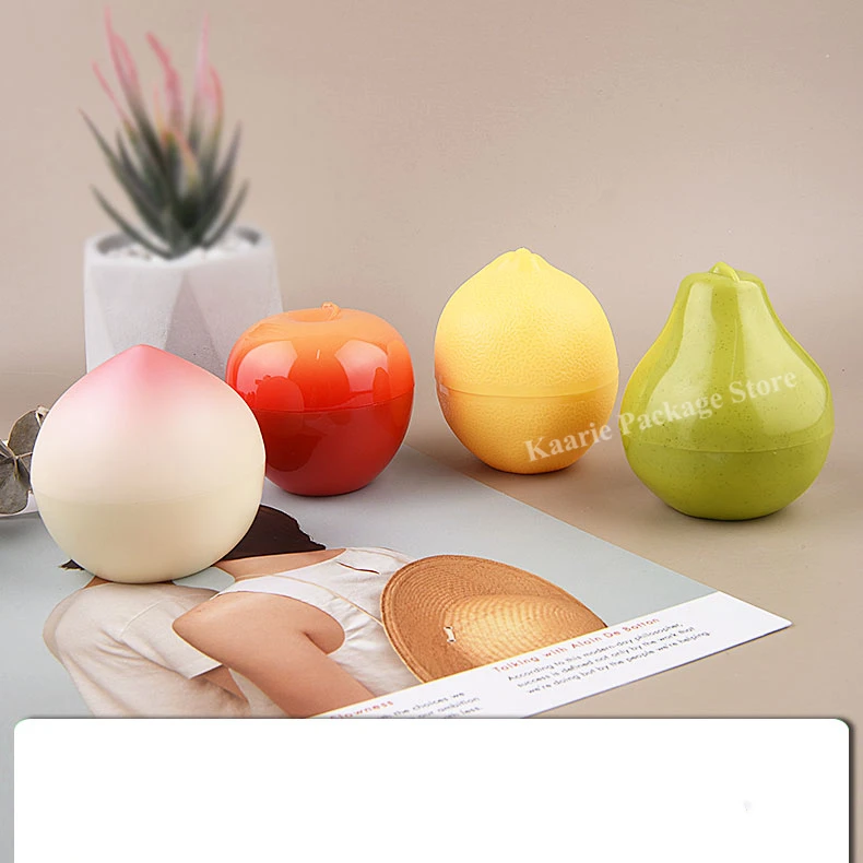 30g Cute Fruits Shape Reusable Empty Plastic Bottle Jar Sample Bottles Face Cream Hand Cream Storage Pot Lip Scrub Container