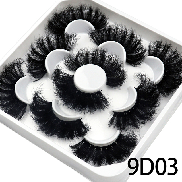 Pairs 25mm 3D Mink Lashes Bulk Russian Volume Fluffy Natural False Eyelashes Thick Dramatic Mink Eyelashes Wholesale maquiagem