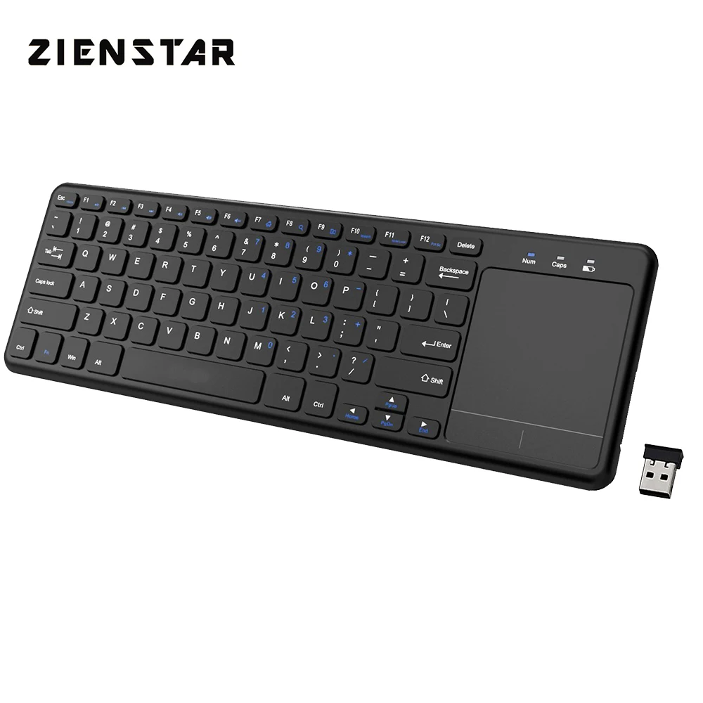 Zienstar 2.4g Multimedia Wireless Keyboard With Touchpad For Windows Pc