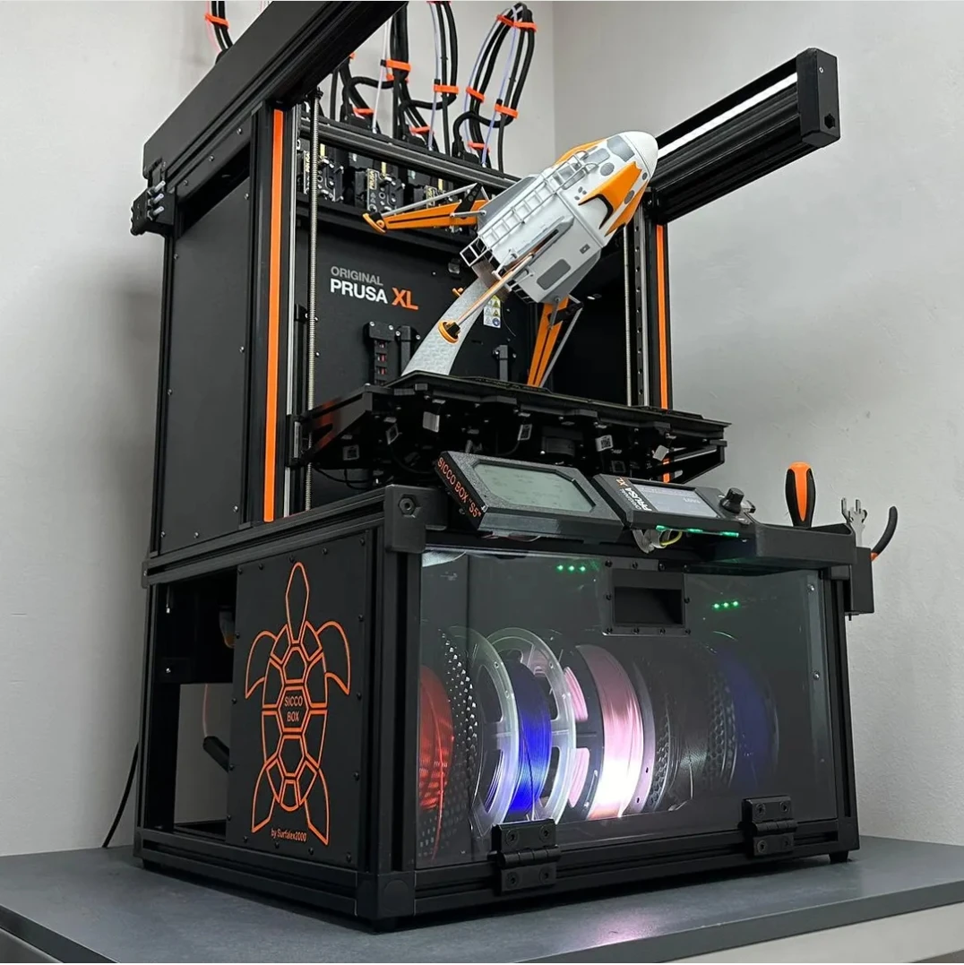 Prusa XL 3D Printer Filament Drybox Hardware Kit with LED Upgrade