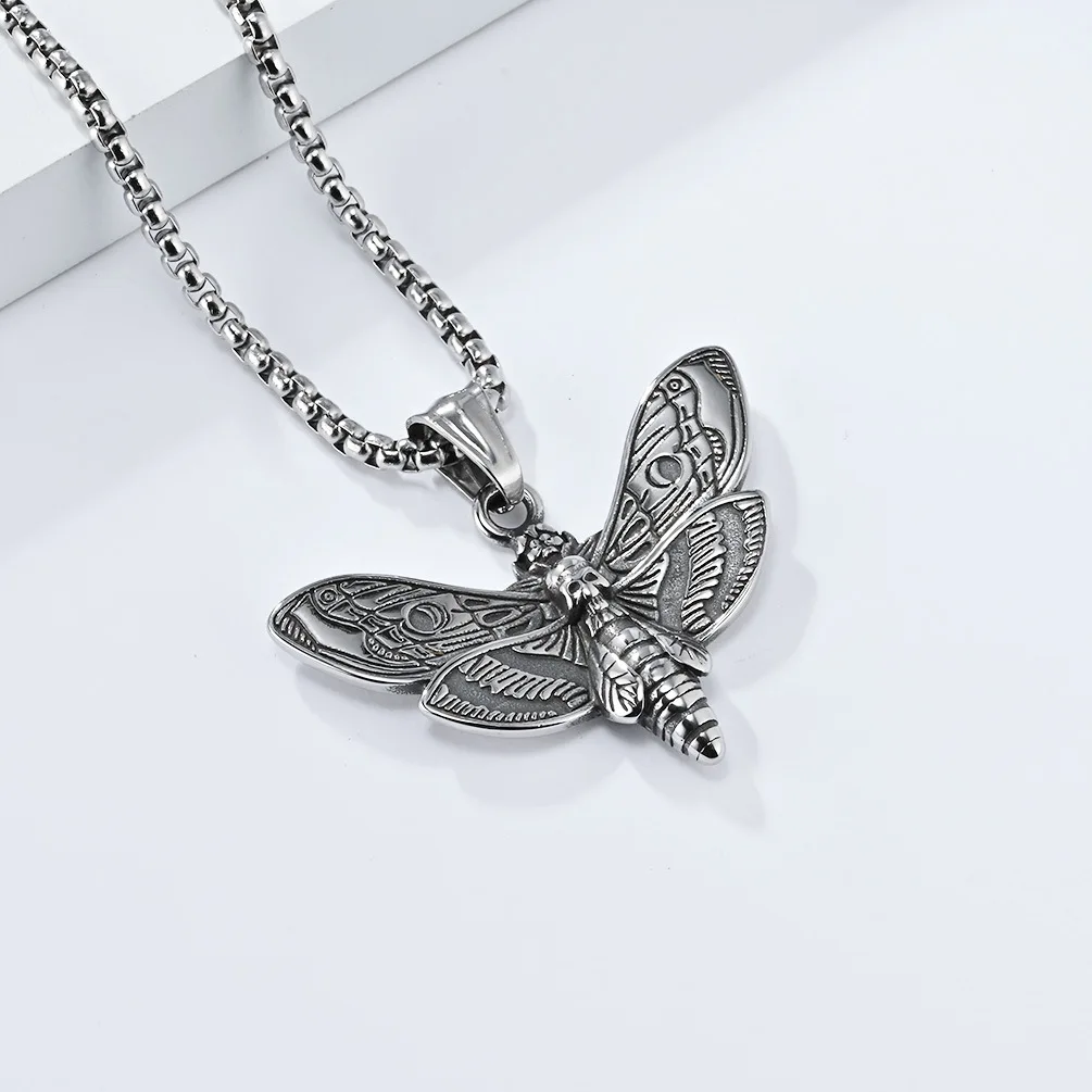 Skelett Geisterkopf Schmetterling Anhänger Hip Hop Stil Männliche Persönlichkeit Mode Vielseitige Halsketten Schmuck