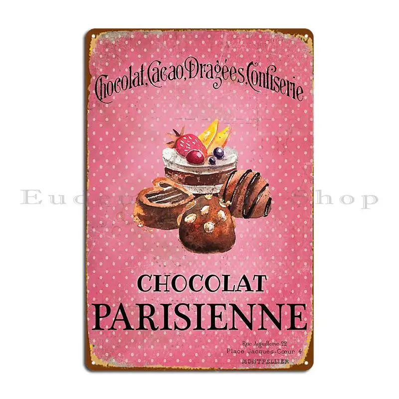 Chocolat Parisienne Metal Sign Pub Designs Crea Targhe In Latta Poster