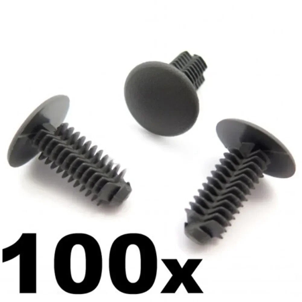 Replaces Fastener Rivet Trim Car Clips Dark Grey Fir Tree Parts Plastic 100pcs 18mm Head 8mm Hole