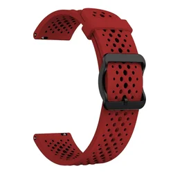 Breathable Silicone Sport Strap Band - Universal Smartwatch Bracelet Accessory for 22mm Universal (Red)