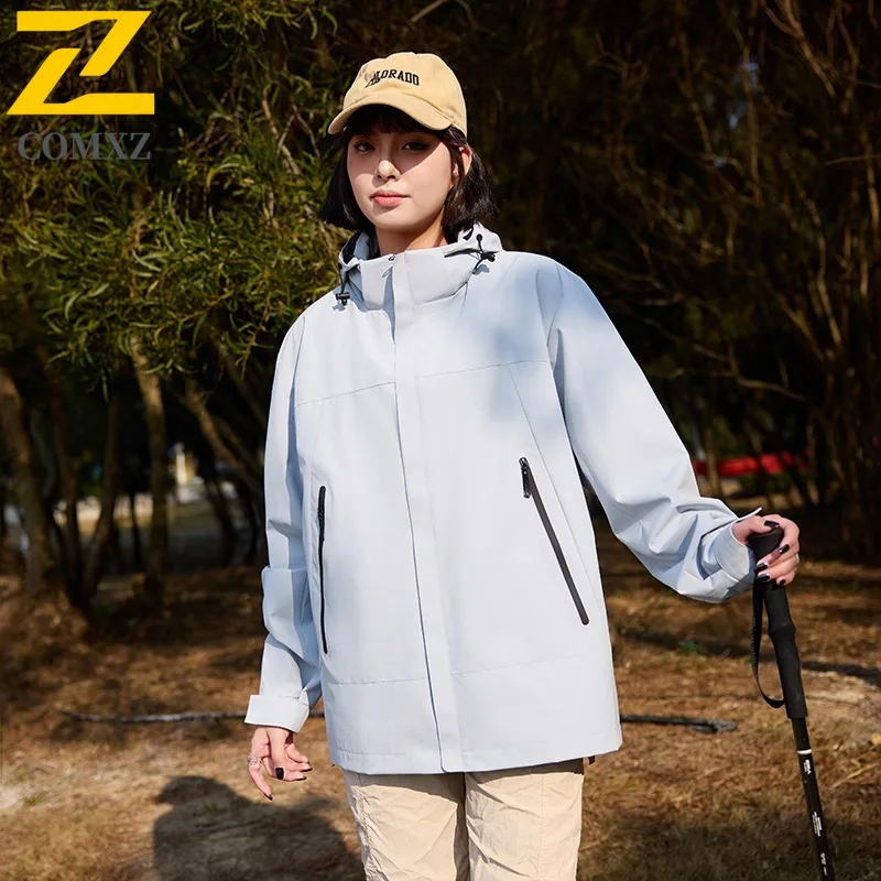 COMXZ Urban Versatile Men Jacket Lightweight Hiking Travel Windproof Motorcycle Jacket Street Style Comfortable Autumn Clothing