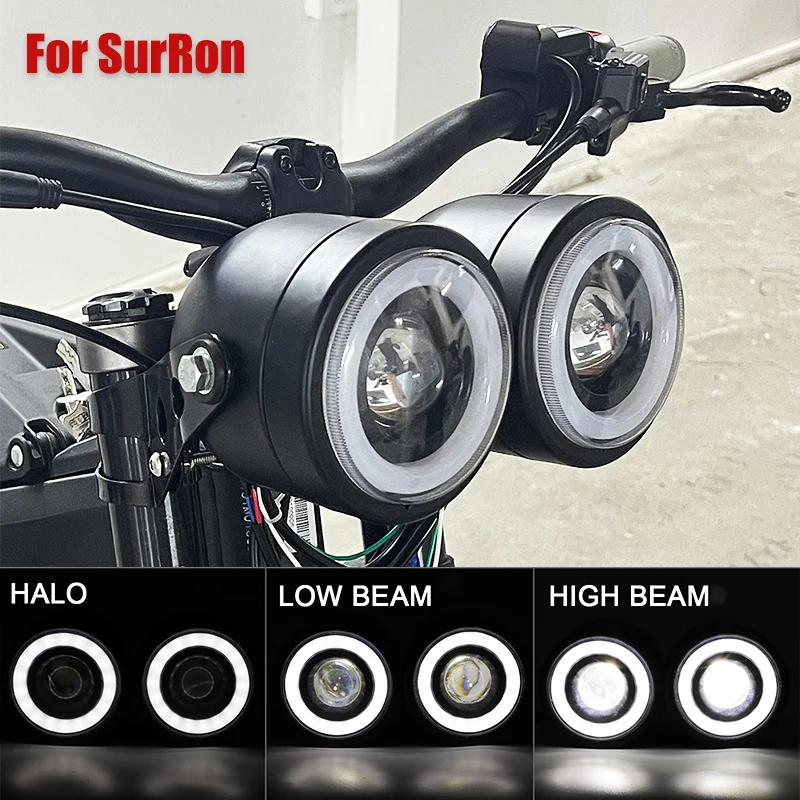 ForSurronTwinRoundDominatorHeadlightWithBracketSwitchKitFront