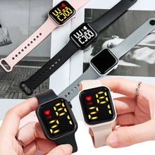 

Women Digital Watches 2022 Unisex Square Swimming Waterproof LED Touch Electronic Wristwatch for Children Student Bracelet Watch