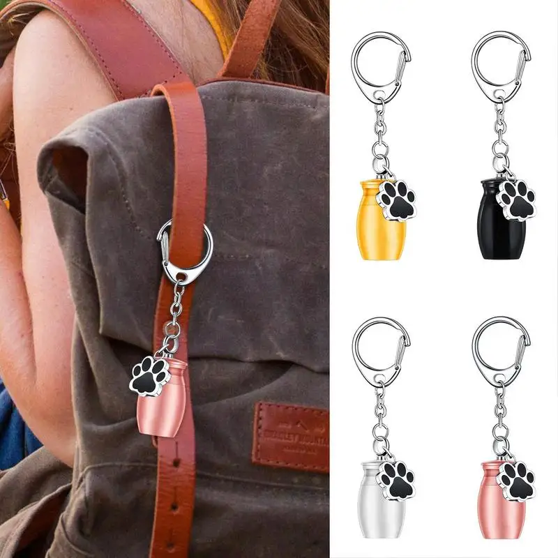 

Dog Keychain Urns For Ashes Cylindrical Dog Paw Shape Pet Urns Dog Urns For Ashes Keepsake Pet Dog Cat Cremation Jewelry Pend