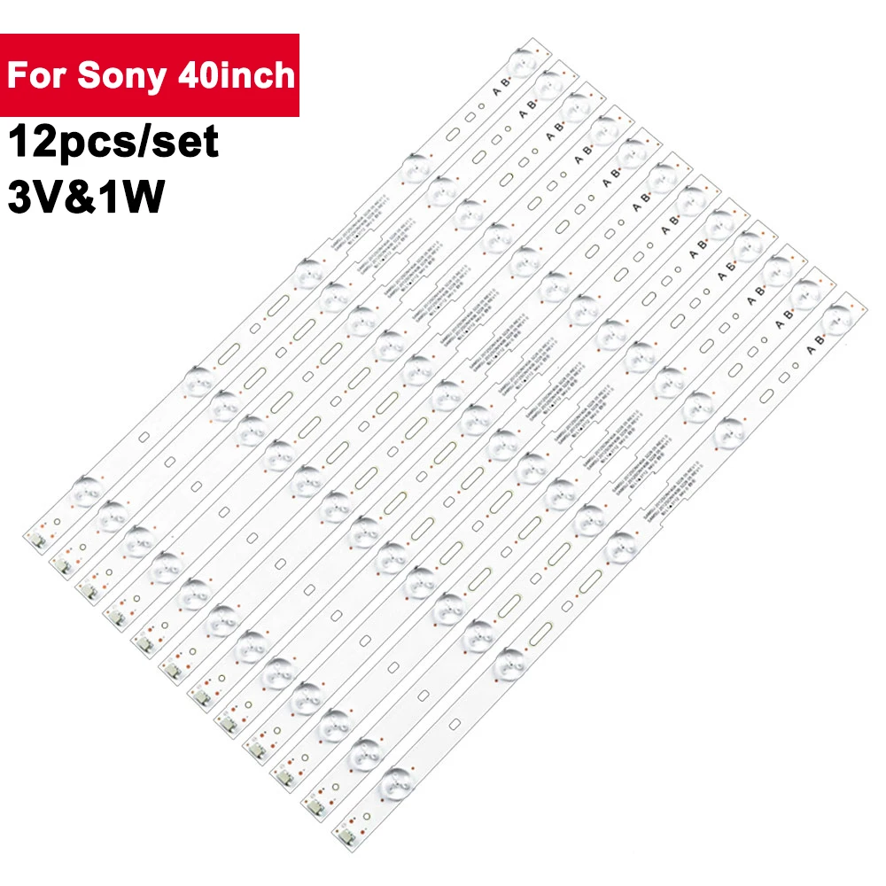 

12 pcs/set 385 mm 5 lamps for SONY 40inch TV repair 2012SONY40A 3228 05 3V 1W LED Light Strip Bar KDL-40W600B KDL-40W590B