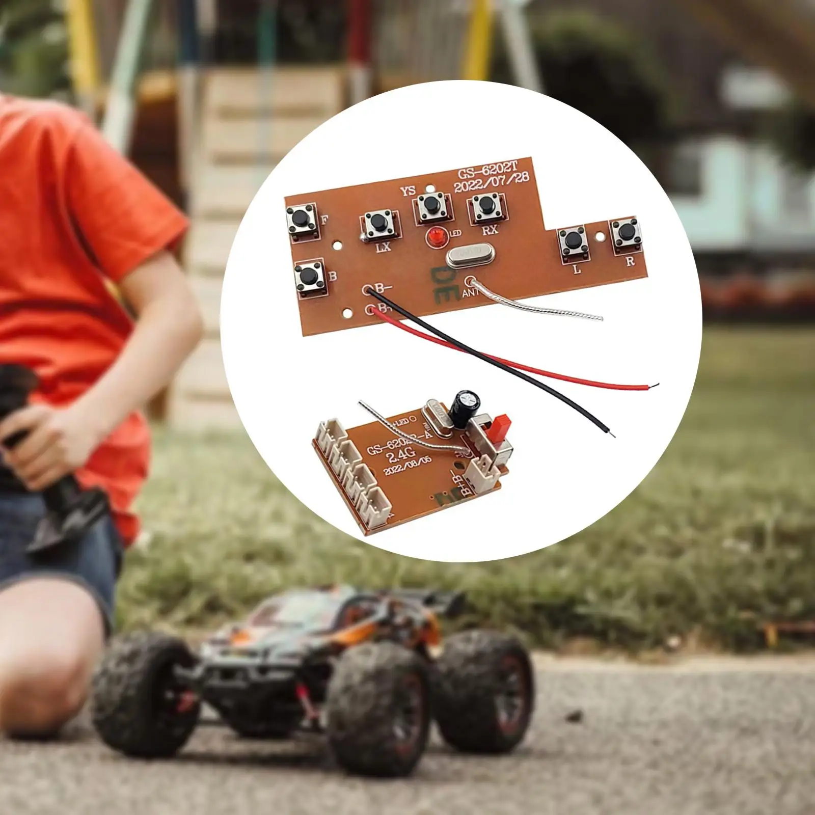 Remote Control Transmitter Board and Receiver Board Accessories for Remote Control Vehicle Model 7CH RC Drift Car DIY Modified
