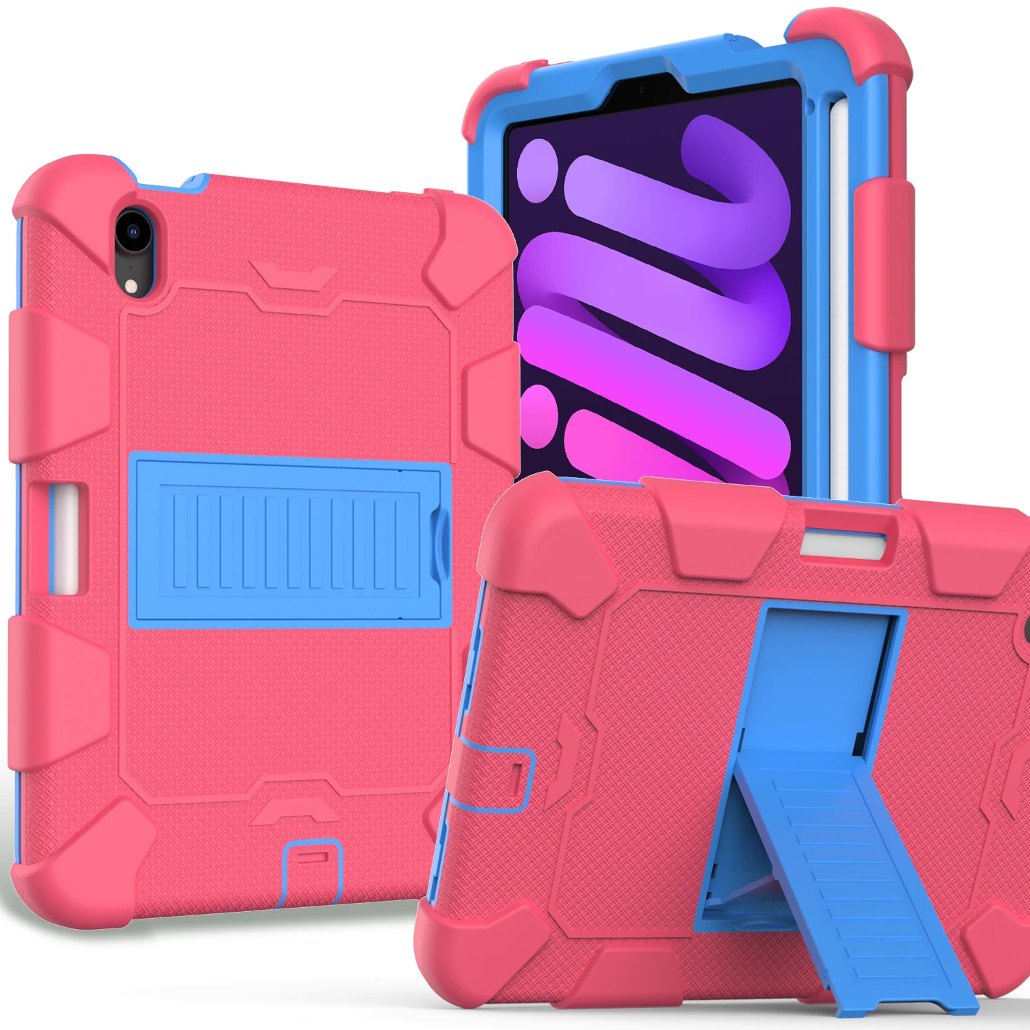 

Suitable for iPad mini6 Protective A2567 A2568 Case Children Shockproof Silicone Soft Shell IPad Stand Protective tablet PC Case