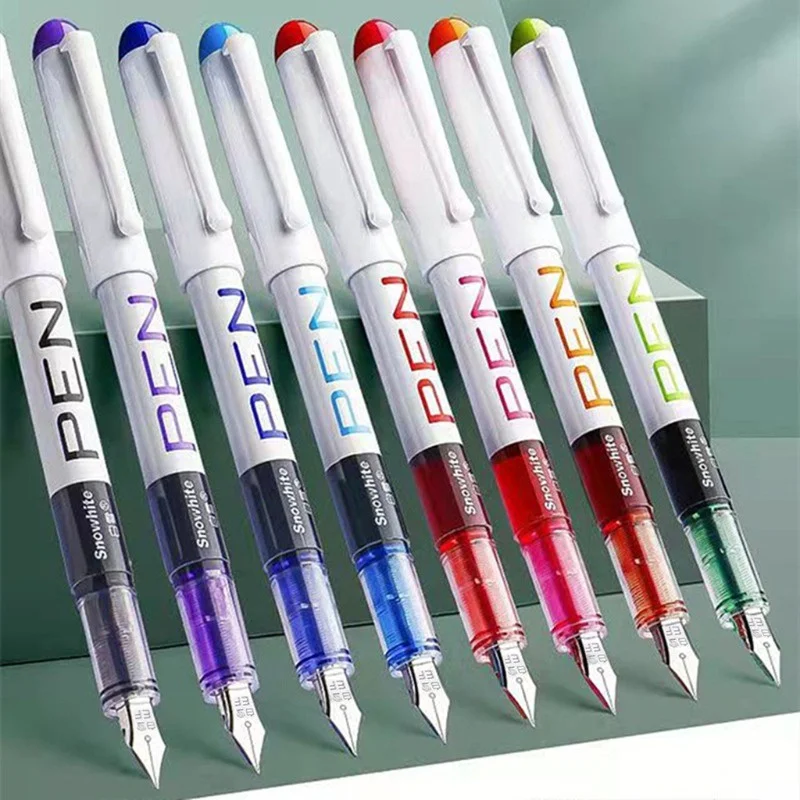 

8 Colors Disposable Fountain Pen 0.38mm Extra Fine Nib Classic Pen for Students School&Office Stationery Art Supplies