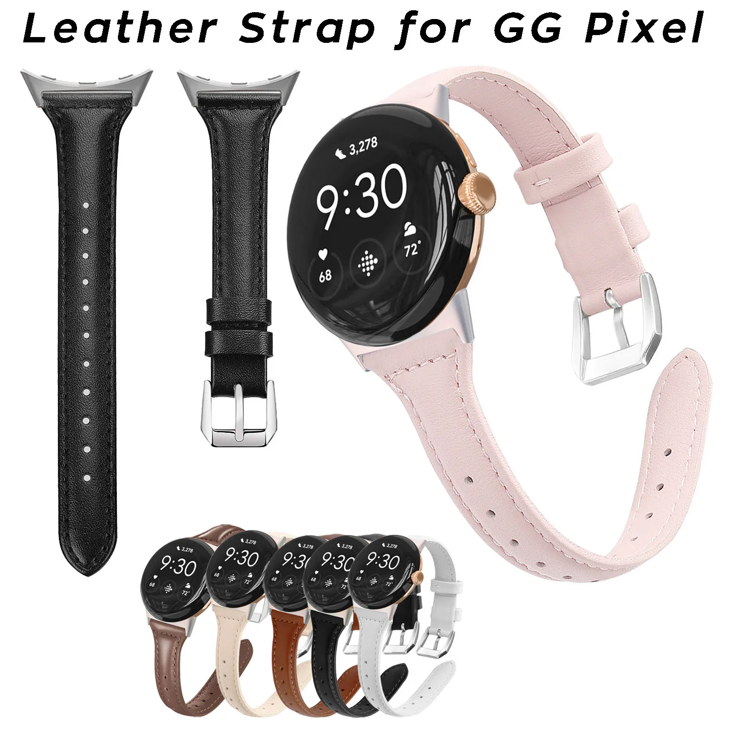 Slim & Elegant Genuine Leather Watch Band - Sleek No-Gap Design