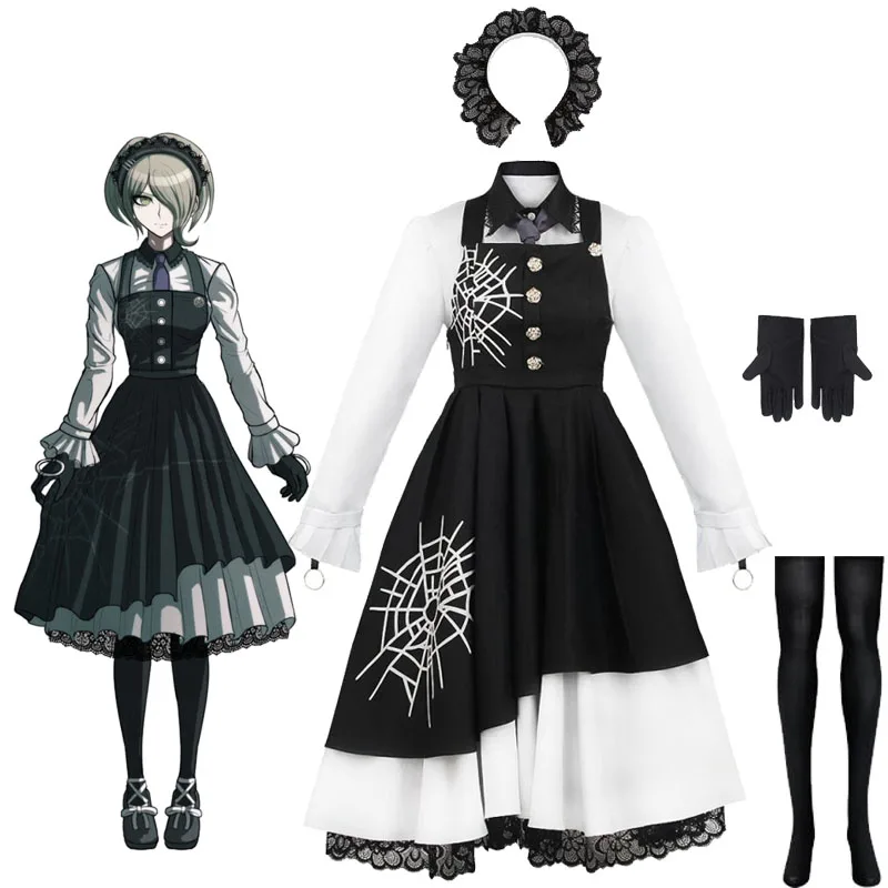 

Danganronpa V3 Tojo Kirumi Cosplay Costume Killing Harmony Schoolgirl JK Uniform Skirt Women's Maid Dress Anime Clothing