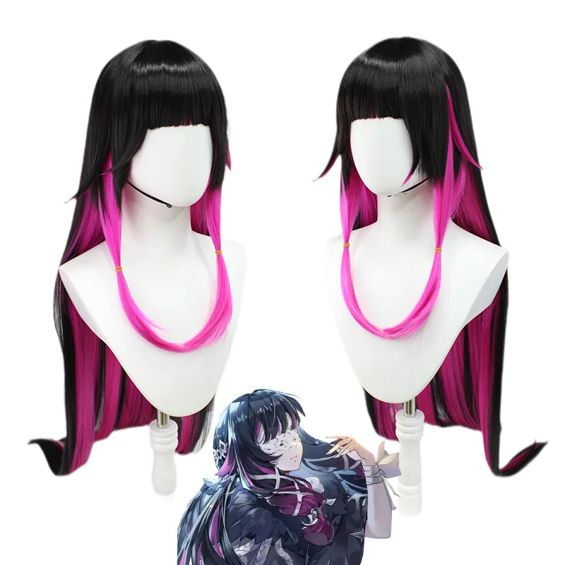 

Columbina Wig Genshin Impact Accessories Genshin Impact Black Pink Long Cosplay Wigs 105cm Heat Resistant Synthetic
