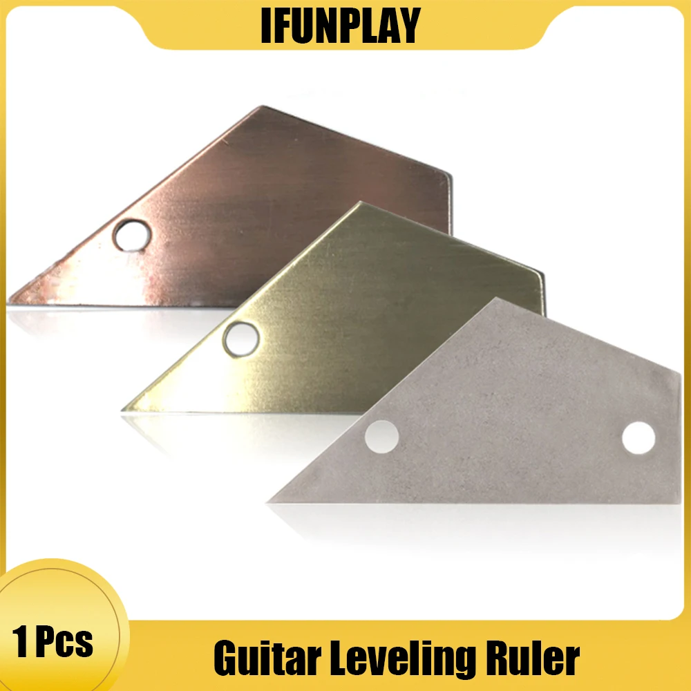 Guitar Bass Fret Leveling Ruler Triangle Fret Measuring Rocker Level Luthier Tool Silver for Guitar Luthier Silver Bronze