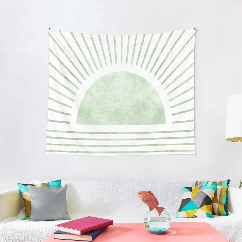 

Green geometric sunrise Tapestry Room Decorations Aesthetics Bedrooms Decor Decorative Wall Mural Room Decorator Tapestry