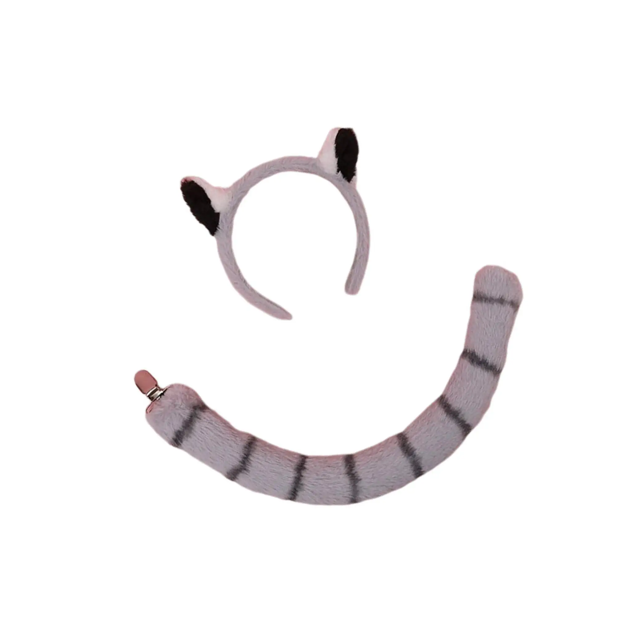 

2/3 Raccoon Ears and Tail Set Costume Party Fancy Dress Animal Themed Parties