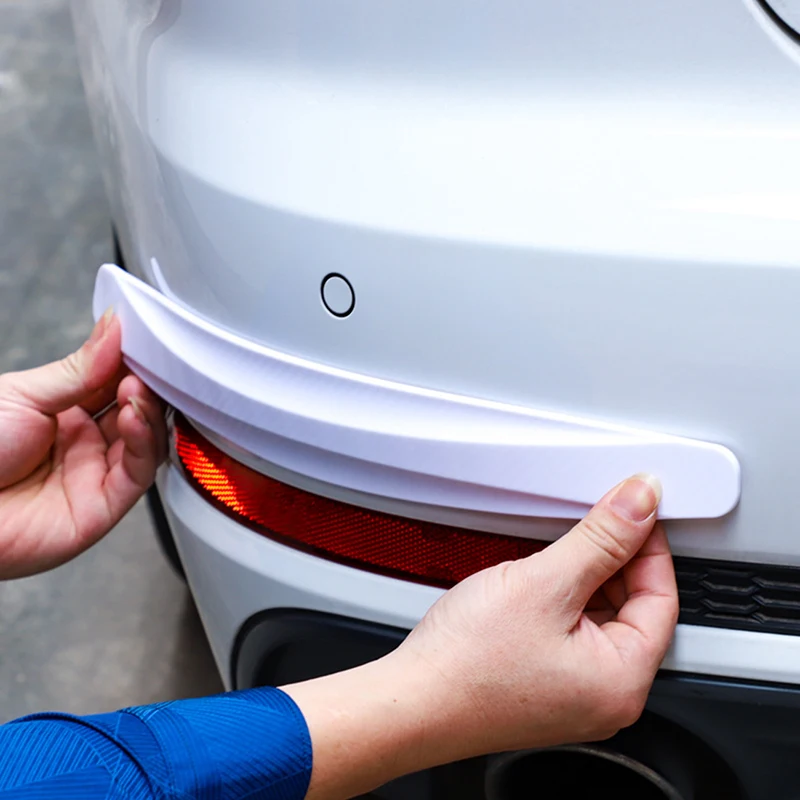

2Pc Anti-Collision Protector Rubber Auto Front And Rear Corner Bumper Cover Guard Lip Strip Sticker Universal Car Exterior Parts