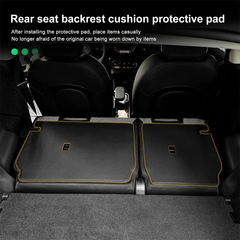 For BMW Mini Electric Cooper E SE J01 EV Seat Anti Kick Pad 3Pcs PU Leather Rear Protective Seat Back Anti Dirt Mat