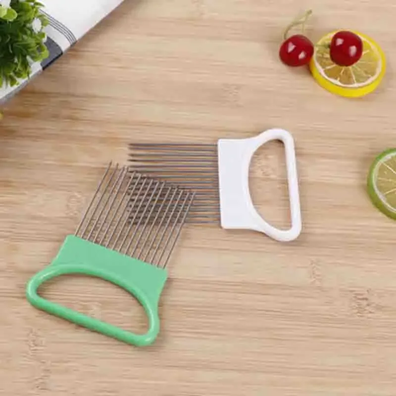 

Easy Cut Stainless Steel Onion Fork Vegetable Slicer Tomato Cutter Metal Meat Needle Durable Kitchen Fruit Tools Dropshipping