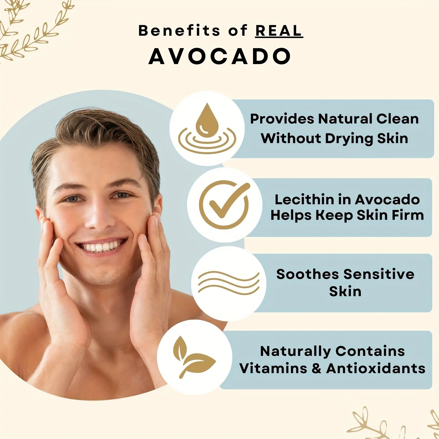 GZE Soft And Gentle Avocado Cleansing Balm Soap With Refreshing Scent - Moisturizing Makeup Remover And Cleansing Bar PH Balance 5