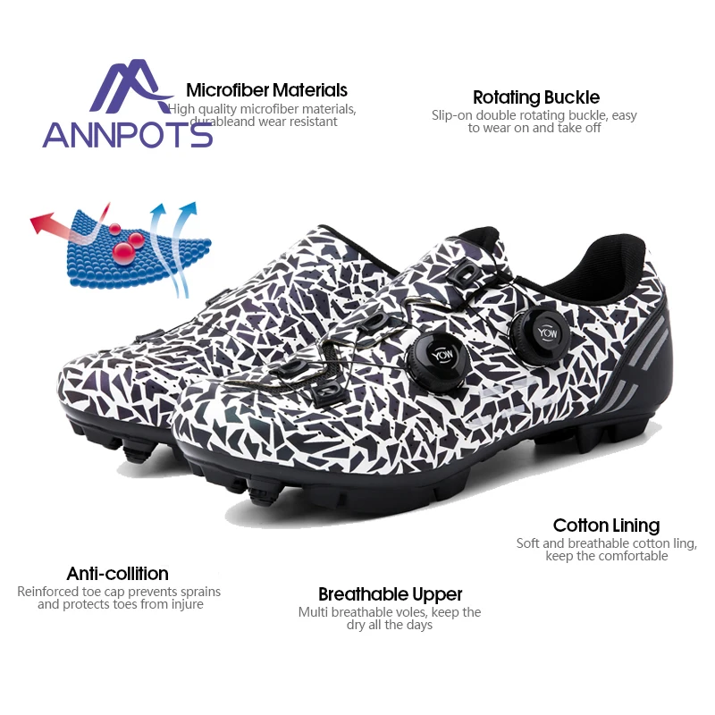 Men Road Cycling Sneaker MTB Sport Bike Boots Flat Racing Speed Sneakers Trail Mountain Bicycle Footwear Spd Pedal Cycling Shoes 3