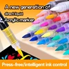 GN Acrylic Paint Pens Markers Brush Tip Paint Markers For Rock Painting Wood Canvas Stone,Christmas Gift DIY Crafts 1pc 8101 1
