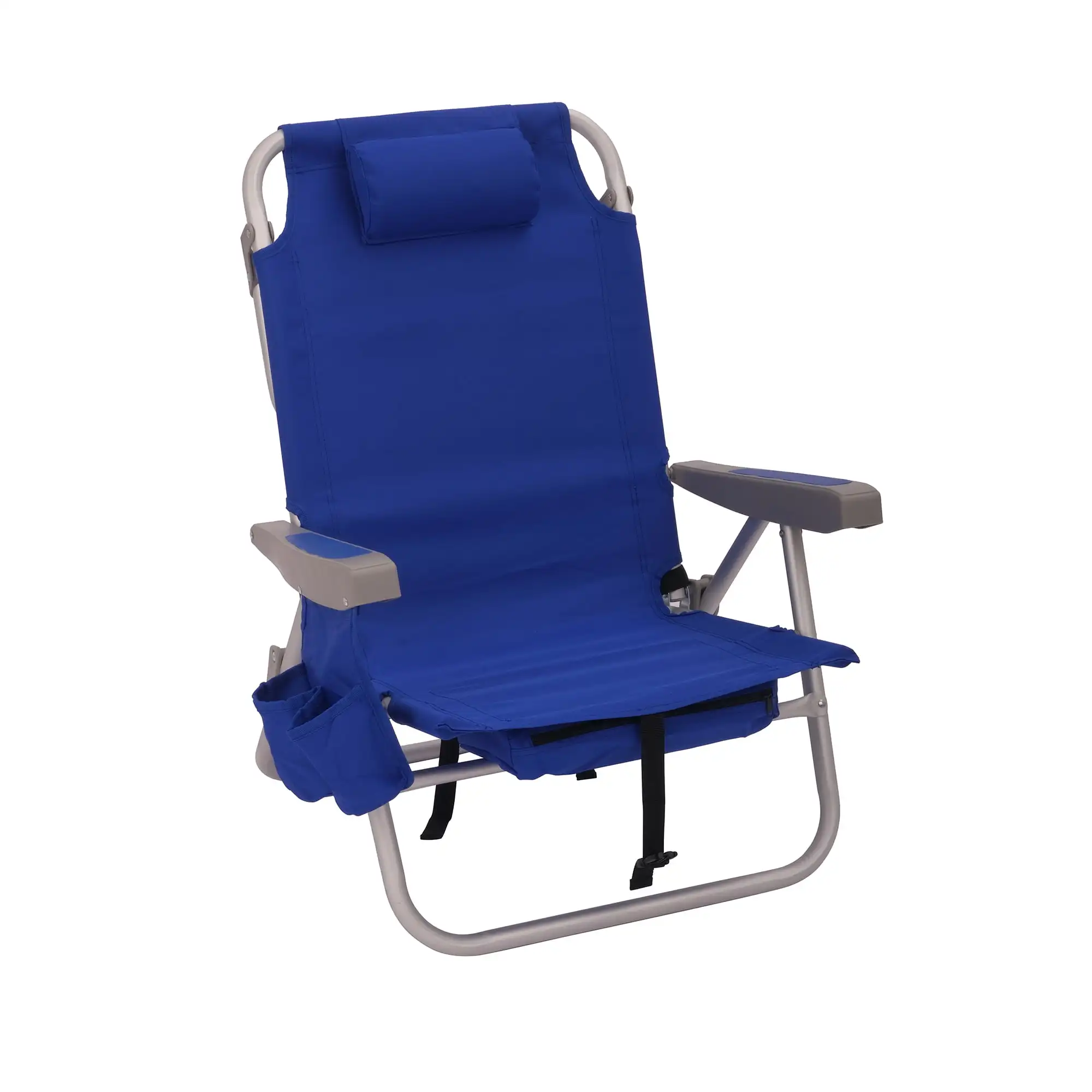 

Mainstays Reclining & Lay Flat Backpack Beach Chair, Blue