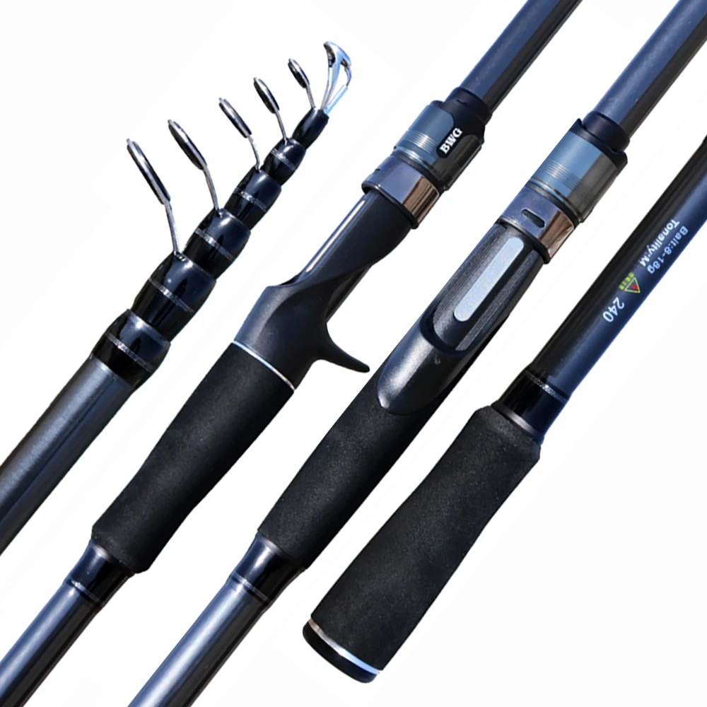 Fishing Rod Ultralight Telescopic Lure Fishing Rod Spinning Casting Carbon Fiber Pole Jigging Bait WT 8g-18g Fast Bass Fishing Rods M Action